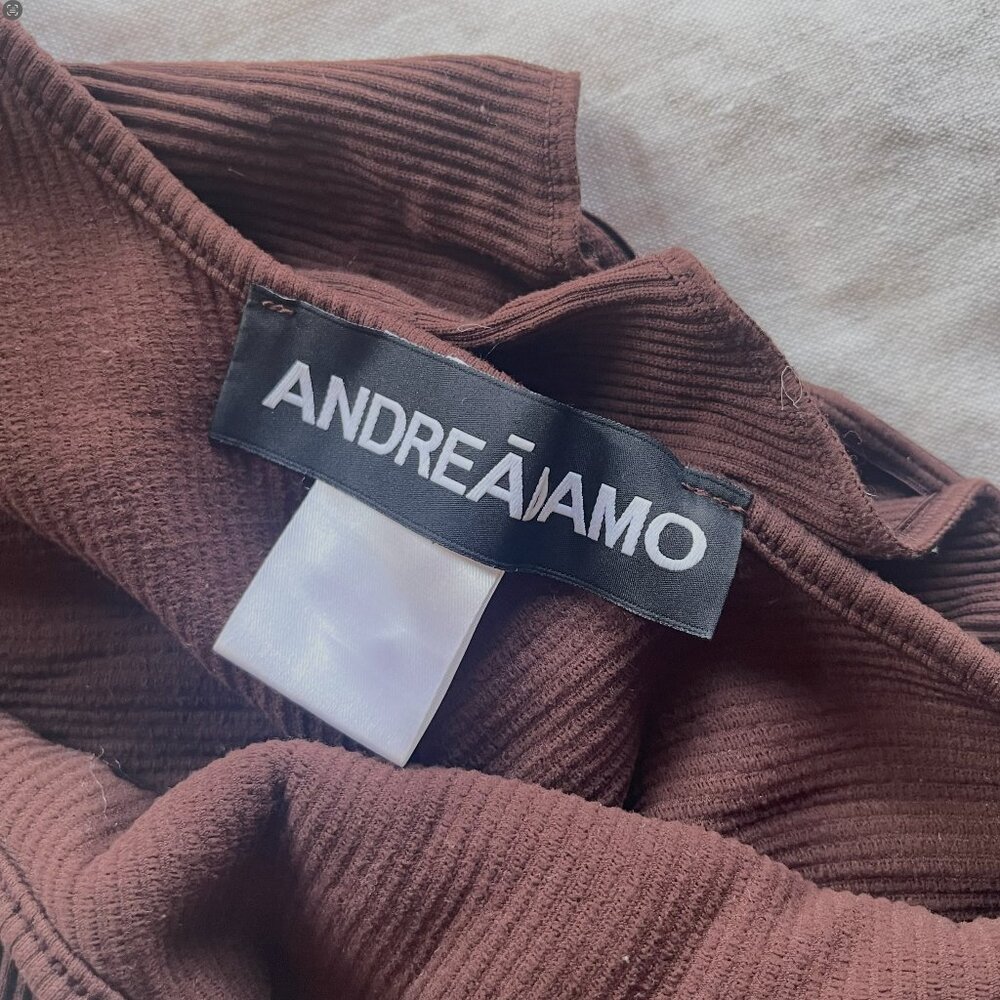 ANDREĀDAMO Brown Ribbed Bodysuit - Picture 3 of 6
